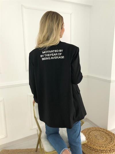 Oversize Model Yazı Detay Blazer