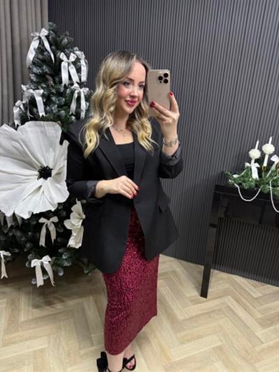 Özel Doku Blazer Ceket Siyah