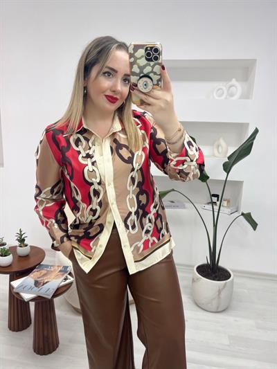 Palazzo Kahve Deri Pantolon