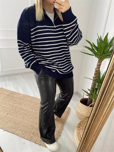 Palazzo Model Yüksel Bel Deri Pantolon Siyah