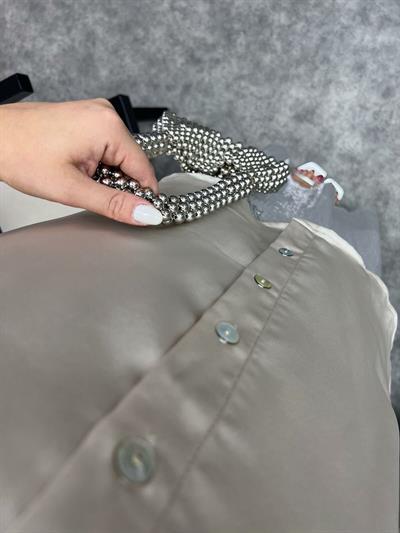 Pamuk Saten Gömlek Gümüş