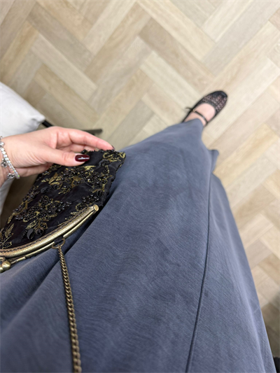 Pelo Yakalı Rahat Kalıp Modal Elbise Lacivert