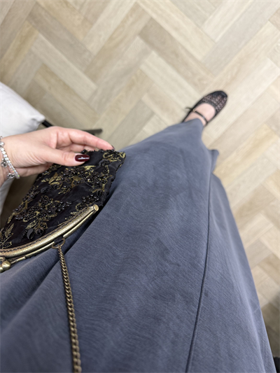 Pelo Yakalı Rahat Kalıp Modal Elbise Lacivert