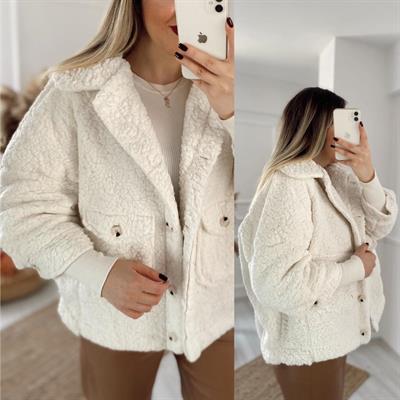 Peluş Mont Ekru