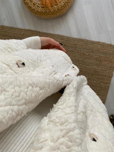 Peluş Mont Ekru