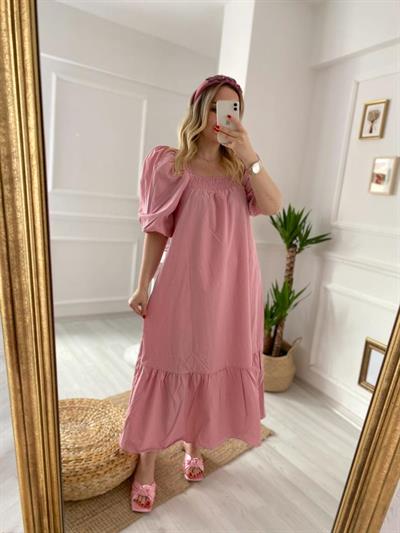 Pembe Balon Kol Elbise