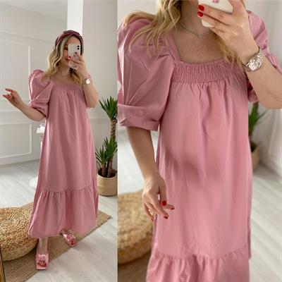 Pembe Balon Kol Elbise