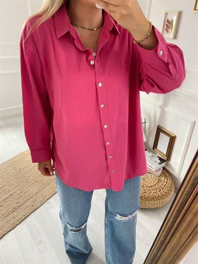 Pembe Bf Keten Gömlek