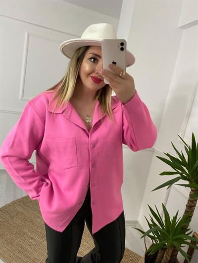 Pembe Çelik Triko Hirka