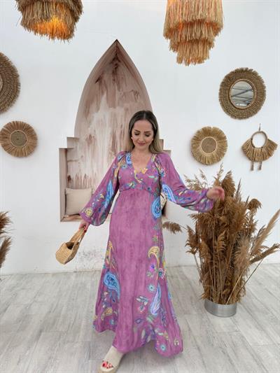 Pera Balon Kol Sırt Dekolteli Elbise