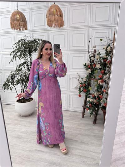 Pera Balon Kol Sırt Dekolteli Elbise