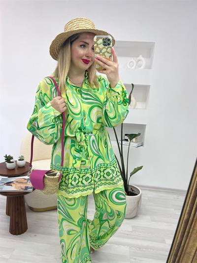 Petra Pamuk Viskon Takım Yeşil