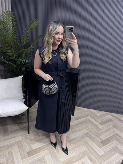 Piliseli Özel Tasarım Denim Elbise