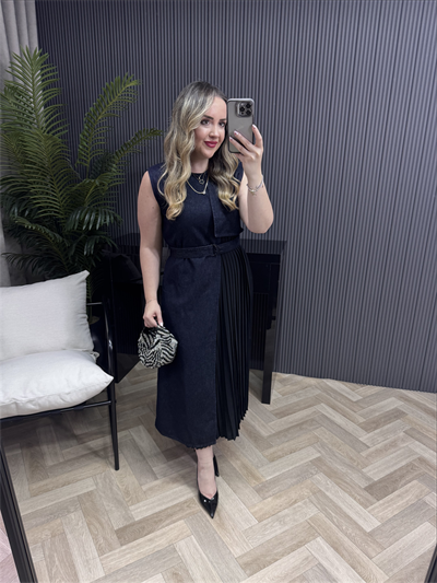 Piliseli Özel Tasarım Denim Elbise