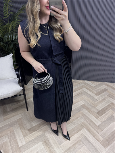 Piliseli Özel Tasarım Denim Elbise