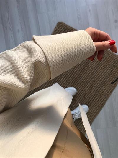 Pirinç Örgü Krem Hırka