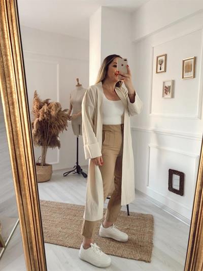 Pirinç Örgü Krem Hırka