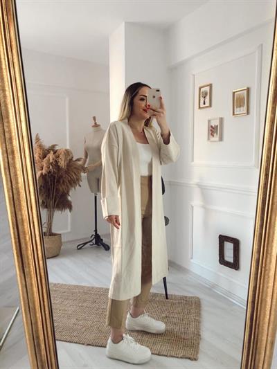 Pirinç Örgü Krem Hırka