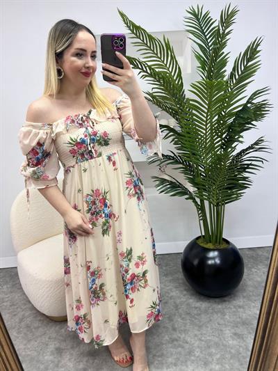Prenses Model Ekru Şifon
