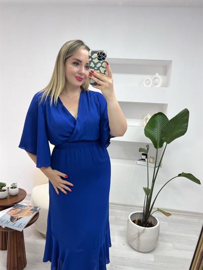 Saks Şifon Tasarım Elbise