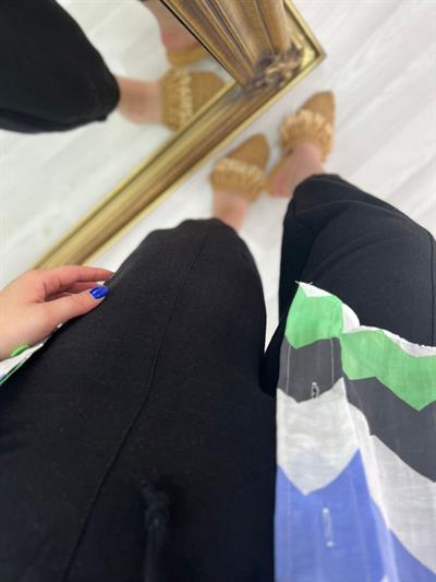 Şalvar Model Keten Pantolon Siyah