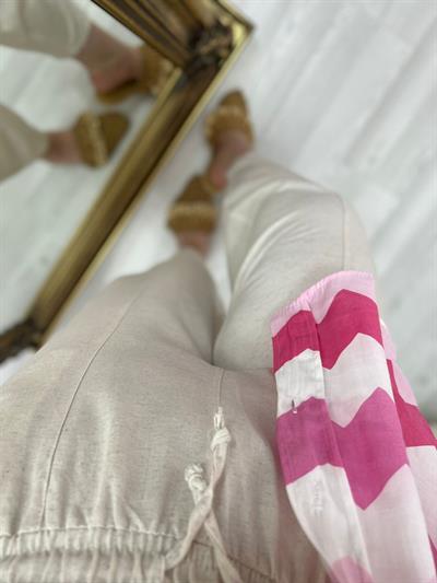 Şalvar Model Keten Pantolon Taş