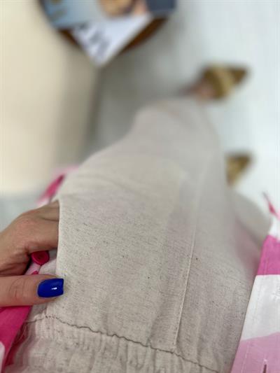 Şalvar Model Keten Pantolon Taş