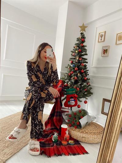 Saten Pijama Siyah