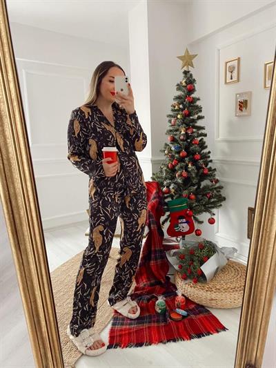 Saten Pijama Siyah