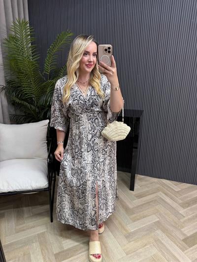 Serena Model Zebra Desen Elbise