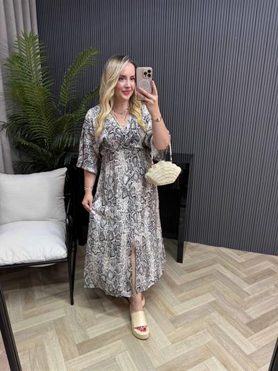 Serena Model Zebra Desen Elbise