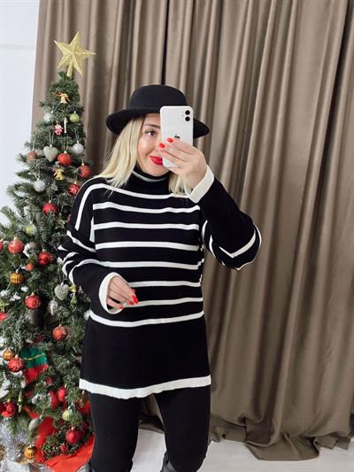 Siyah Çizgili Triko