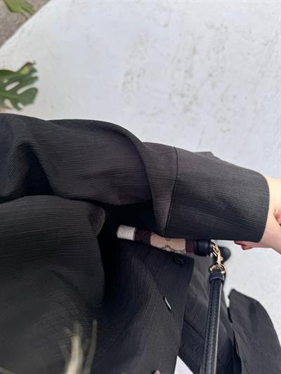 Siyah Rahat Kalıp Keten Takım
