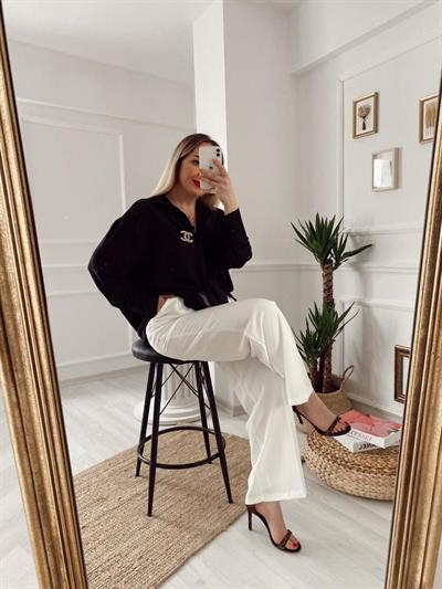 Siyah Tensel Kumaş Salaş Gömlek