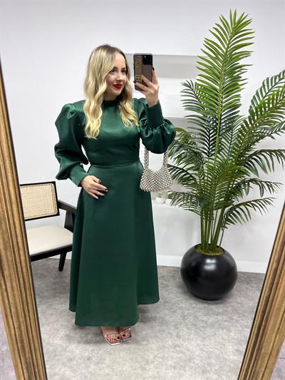 Sofia Vatkalı Tasarım Elbise Zümrüt