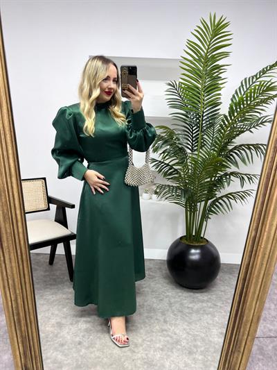 Sofia Vatkalı Tasarım Elbise Zümrüt