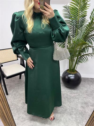 Sofia Vatkalı Tasarım Elbise Zümrüt