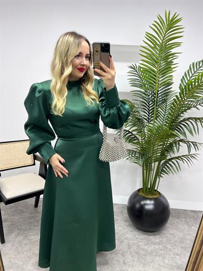 Sofia Vatkalı Tasarım Elbise Zümrüt