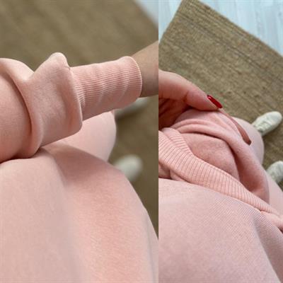 Soft Pudra Bisiklet Yaka Sweat