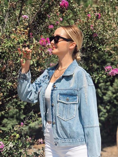 Swarovski Taşli Denim Ceket