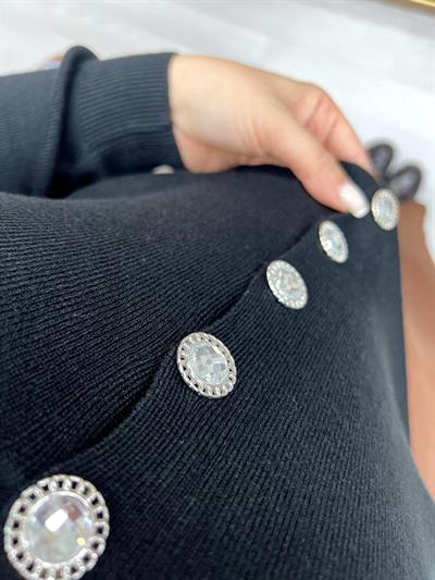 Taş Düğmeli Orj Marka Siyah Hırka