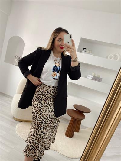 Tek Düğmeli Mevsimlik Blazer Ceket Siyah