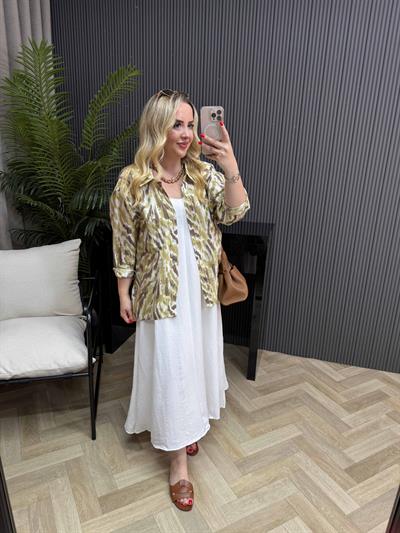 Tensel Askılı Elbise Beyaz