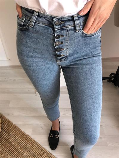 Topshop Yüksek Bel Düğmeli Jean