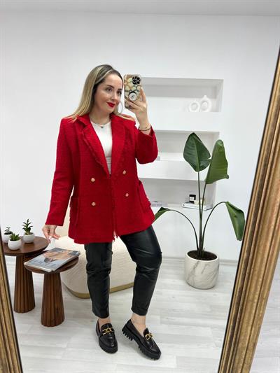 Tüvit Ceket Kirmizi