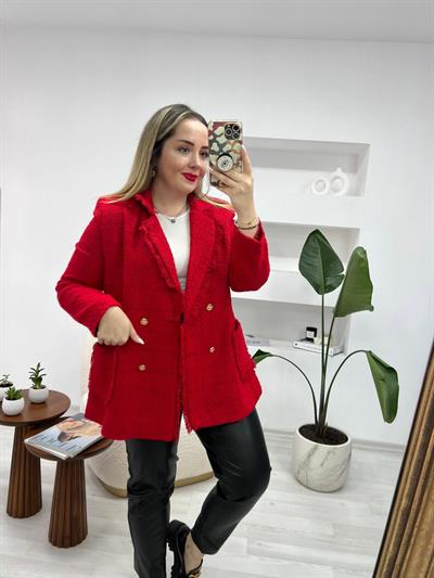 Tüvit Ceket Kirmizi