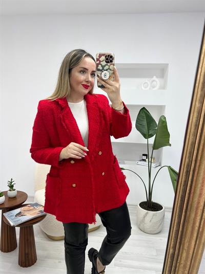 Tüvit Ceket Kirmizi