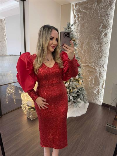 Valentina Payet Tasarım Elbise Kırmızı
