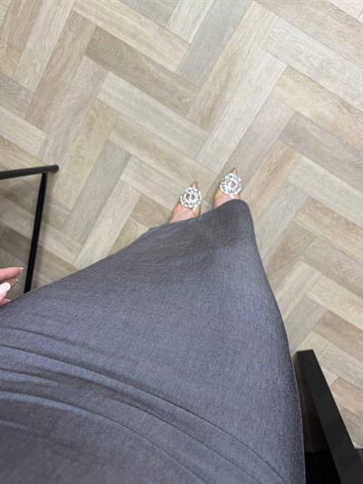 Vatkalı Orj Marka Model Gold Detay Elbise Antrasit