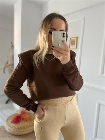 Vatkalı Sweat Acı Kahve Renk